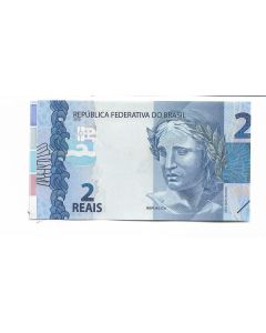 2 REAIS DUAS CHANCELAS -ERRO DE CORTE- FE - C339 -BRANCO/COLORIDO/VERSO/REVERSO