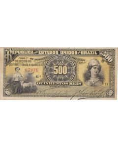 500 RÉIS -DUAS CHANCELAS-S-R072b