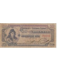 500 RÉIS AUTOGRAFADA-FE-R073*