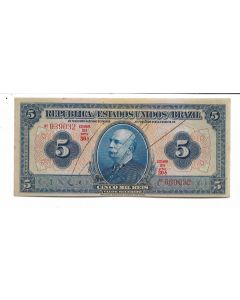 5 MIL RÉIS AUTOGRAFADA -BRASIL COM Z -FE- R100a