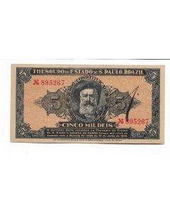5 MIL RÉIS AUTOGRAFADA-1932- BONUS REVOLUÇÃO PAULISTA -FE
